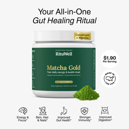 Matcha Gold® - Matcha + Colostrum Gut Healing Superfood Powder